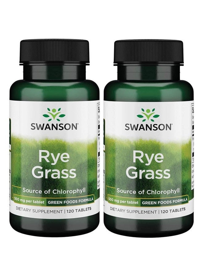Swanson Rye Grass 500 mg 120 Tabs (2 Pack) - Image 1