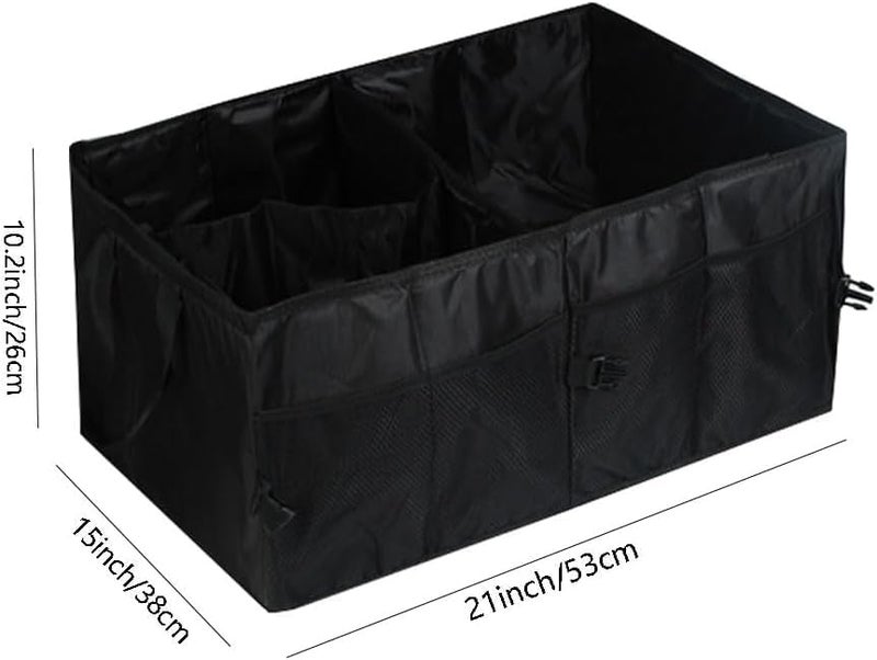 Idrese Trunk Organizer Car Basket Storage Tote Organizer Small Black Collapsible Snack Bins for Car SUV Sedan - Image 1