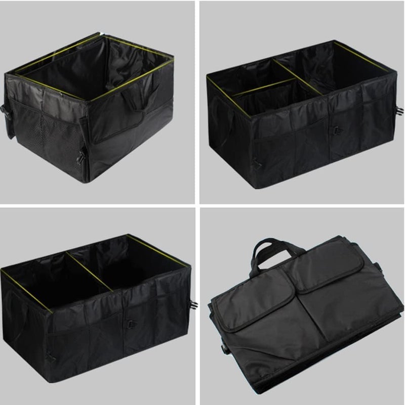 Idrese Trunk Organizer Car Basket Storage Tote Organizer Small Black Collapsible Snack Bins for Car SUV Sedan - Image 3