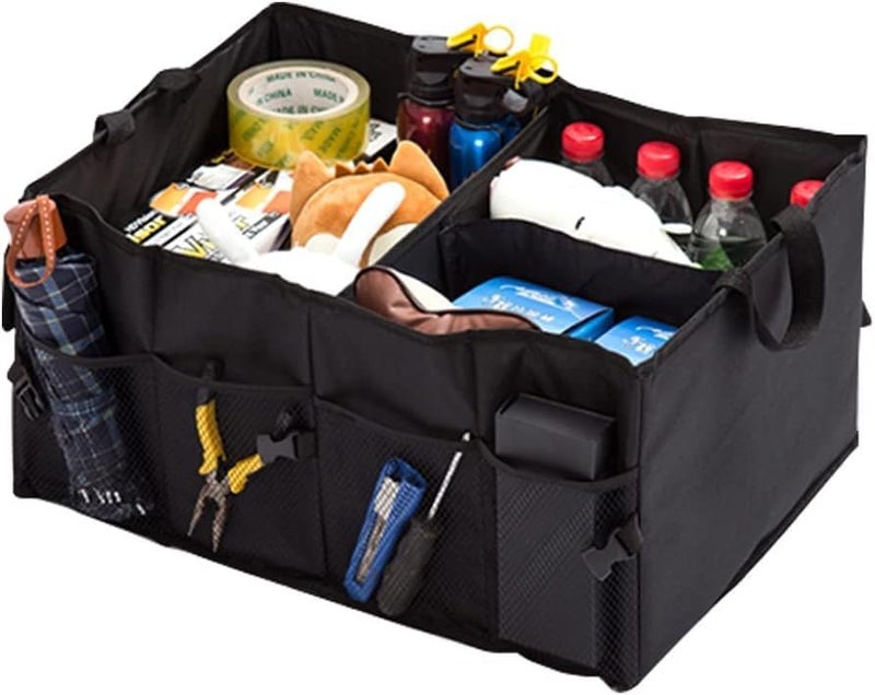 Idrese Trunk Organizer Car Basket Storage Tote Organizer Small Black Collapsible Snack Bins for Car SUV Sedan - Image 5