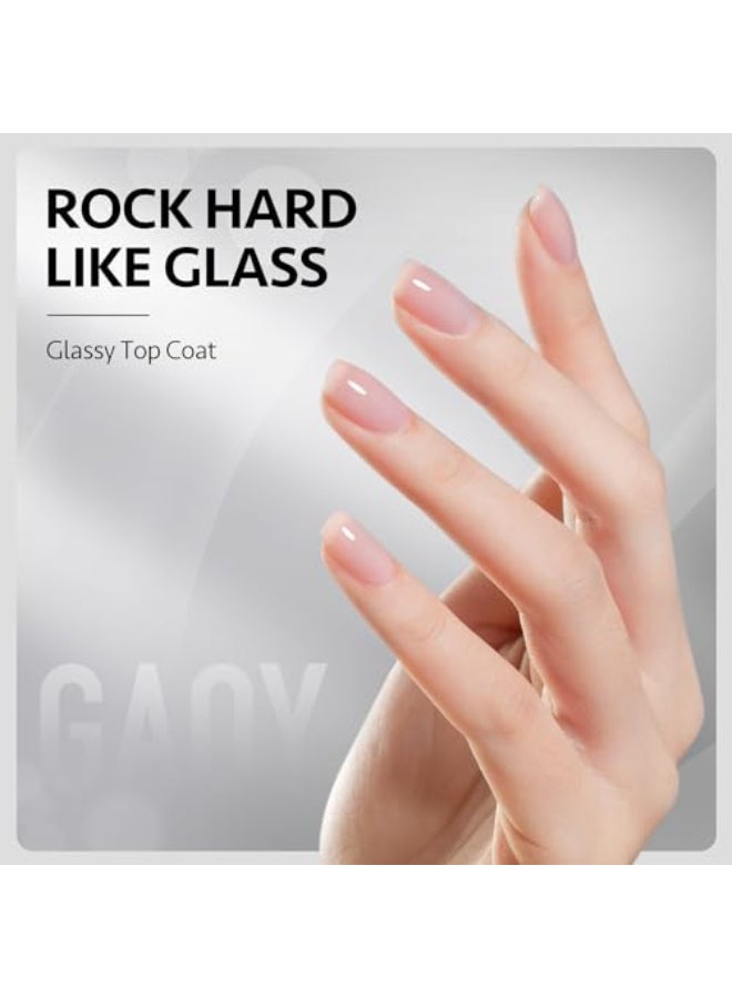 GAOY Gel Top Coat Builder Gel and Base Coat Set 3 Pcs 16ml Clear Glossy No Wipe Combination for UV Light Cure - Image 3