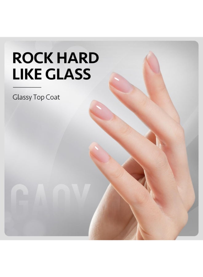 GAOY Gel Top Coat Builder Gel and Base Coat Set 3 Pcs 16ml Clear Glossy No Wipe Combination for UV Light Cure - Image 4