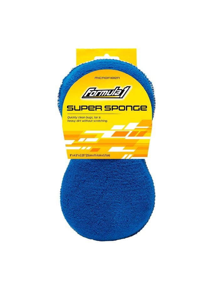 Formula 1 Super Sponge - Two-Sided Microfiber Wash & Scrub Sponge - 9" x 4.5" x 2.25" - Image 1