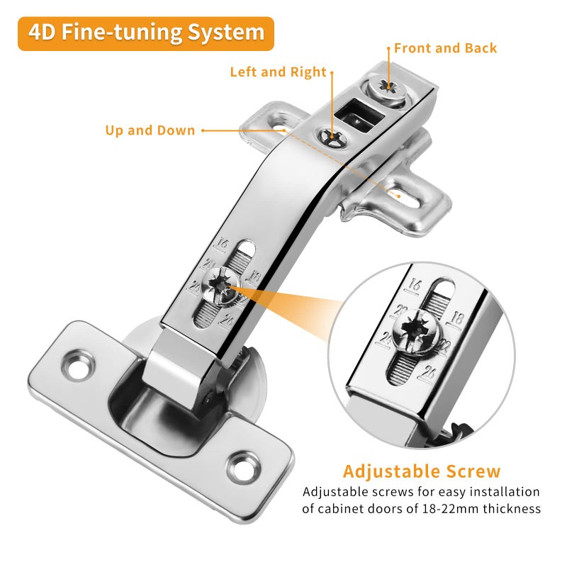 Chibery 2 Pack 1 Pairs 135Â° Lazy Susan Hinge, Full Overlay Concealed for Corner Kitchen Cabinet Replacement Hardware, Cupboard Folded, Folden Door - Image 4
