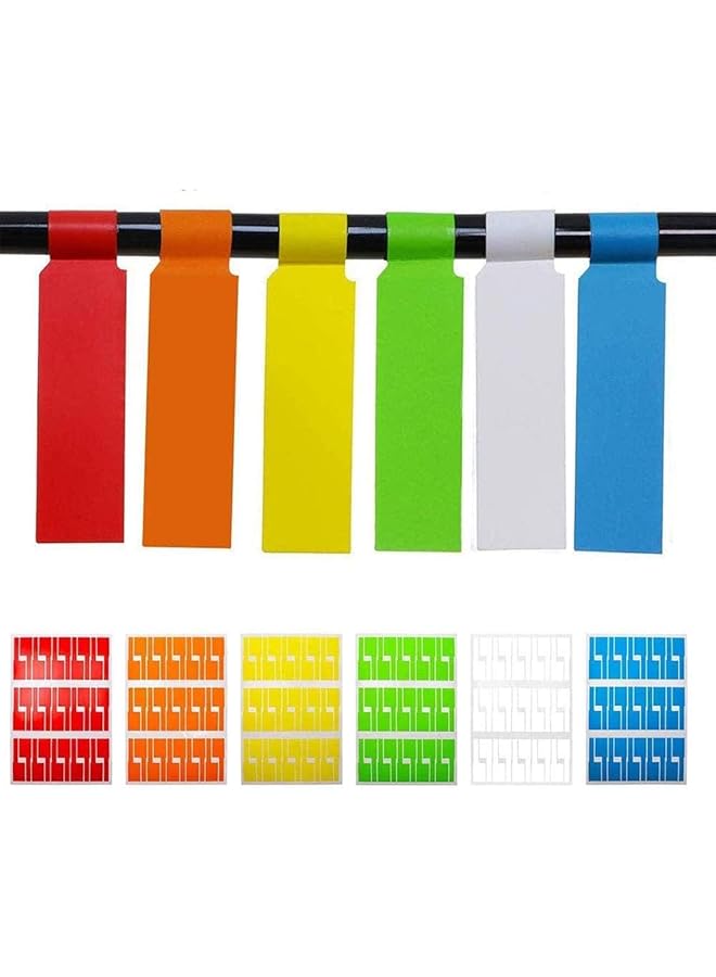 PROMASS promass 6 Sheets Cable Label, Color P Type Cable Label, Network Cable Sticker, Waterproof and Tear Resistant, Oil Proof, for Office Work, Home School Cable Organization Line Laser Printer  - Image 1
