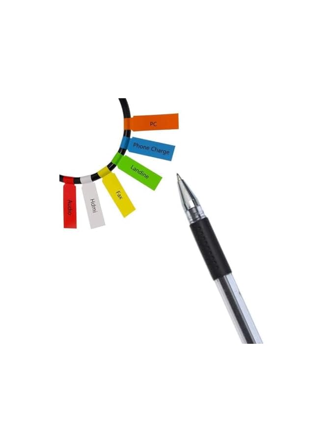 PROMASS promass 6 Sheets Cable Label, Color P Type Cable Label, Network Cable Sticker, Waterproof and Tear Resistant, Oil Proof, for Office Work, Home School Cable Organization Line Laser Printer  - Image 3