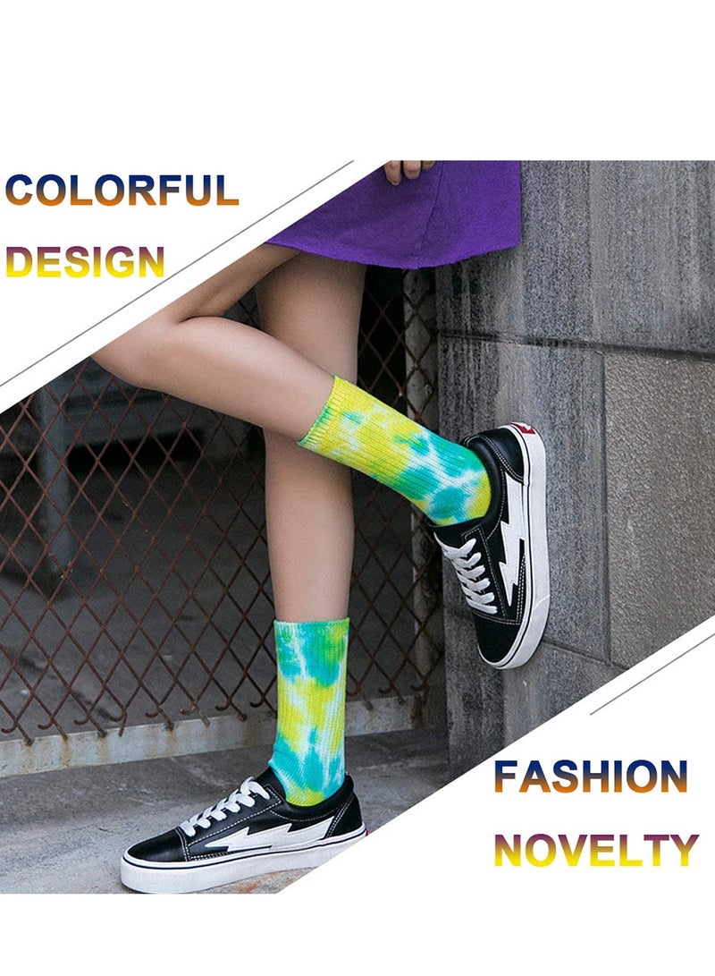 Loquat Unisex Socks Casual Tie dye Soft Cotton Crew Socks Cushion Novelty Funny Athletic Socks for Men Women - Image 3