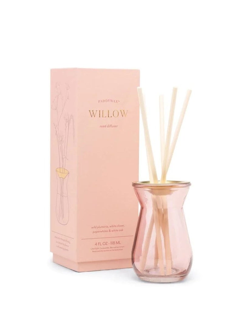 Paddywax Flora Bulb 4fl oz Pink Glass Diffuser Willow  - Image 2