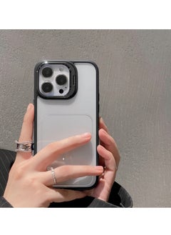 Bracket Luxury Plating Camera Folding Bracket Holder Stand With Camera Lens Shield Protectors For Apple iPhone 14 Pro Max 2022 Black  - Image 2