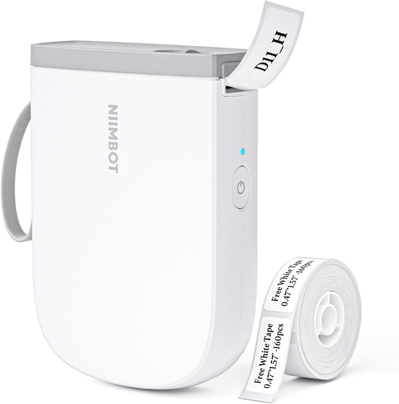 Label Maker with Tape 300 DPI D11_H 0.5 Inch Bluetooth Portable Label Printer Rechargeable White - Image 1