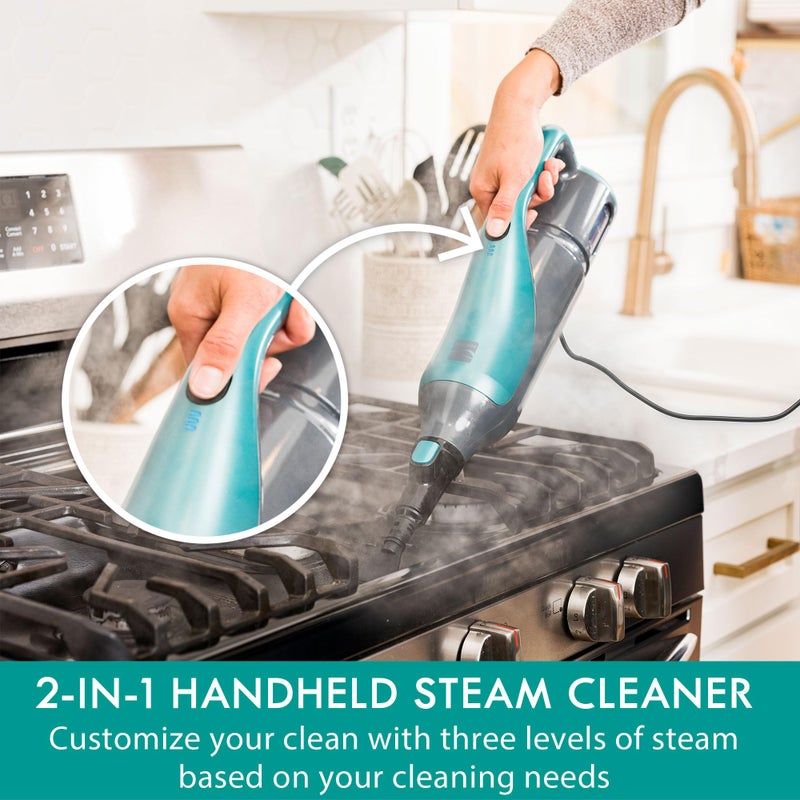 Kenmore SM2050 2-in-1 Steam Mop Hard Floor Cleaner with 2 Modes & 2pcs Washable Pads for Carpets, Rugs and Upholstery, Green - Image 4