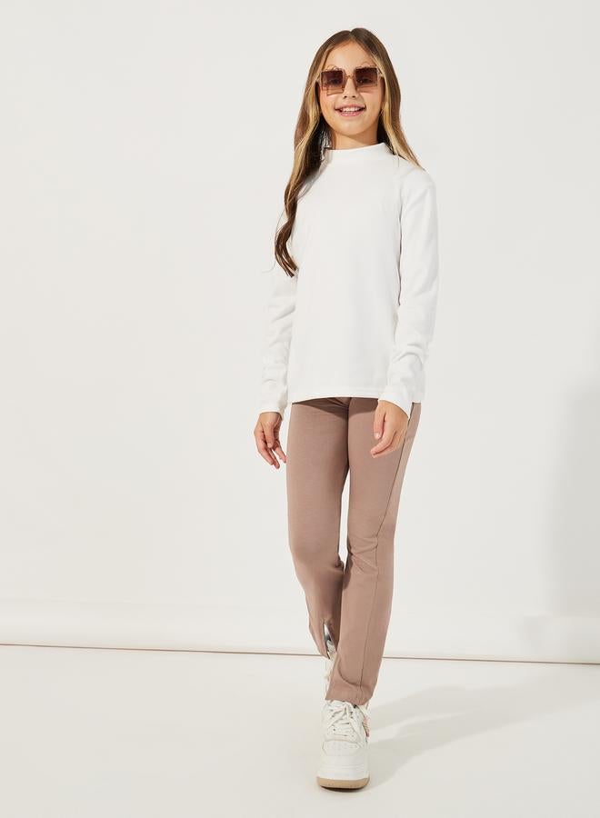 Styli Solid High Neck Long Sleeves T-Shirt - Image 2