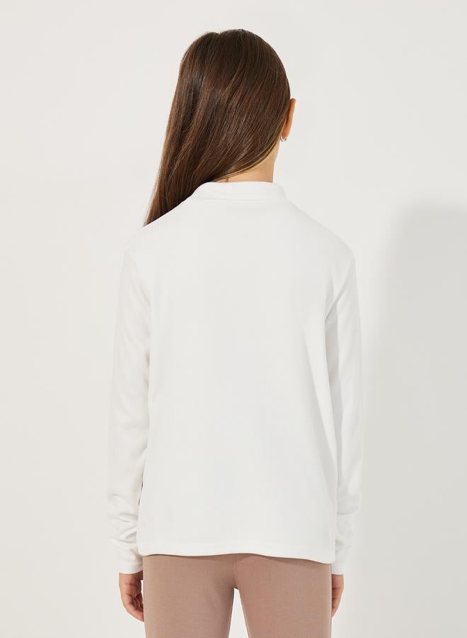 Styli Solid High Neck Long Sleeves T-Shirt - Image 4