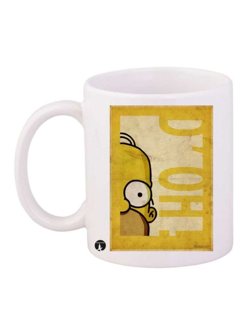 RKN The Simpsons Printed Mug White/Yellow/Black Standard Size
