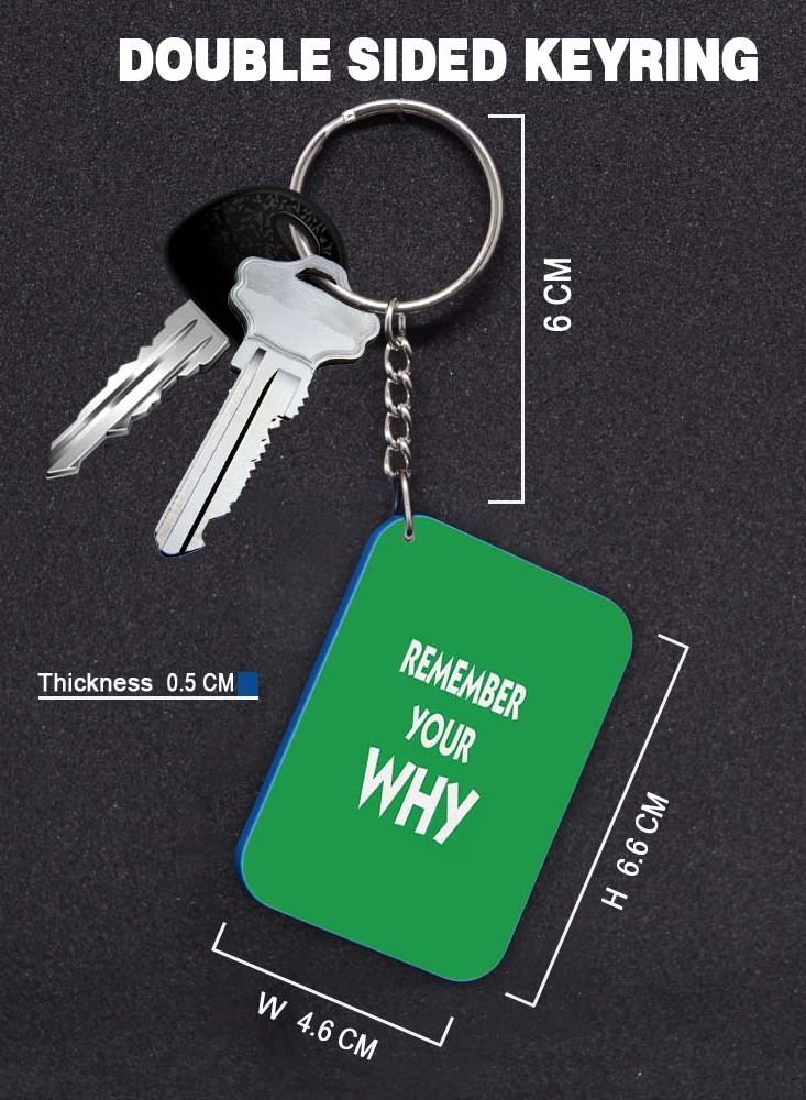 Service Zone Keychain Small Gift To Love One Rectangle Shape With Double Side Print Remember Your Why 