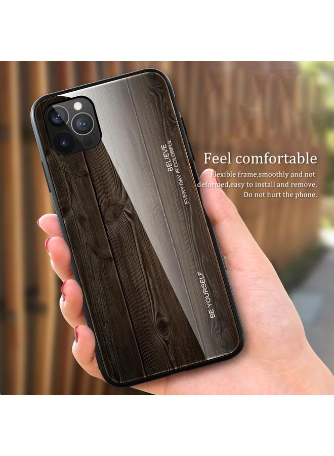 Zaboon Case For iPhone 12 Pro Max Wood Grain Tempered Glass + TPU Shockproof Case - Image 3