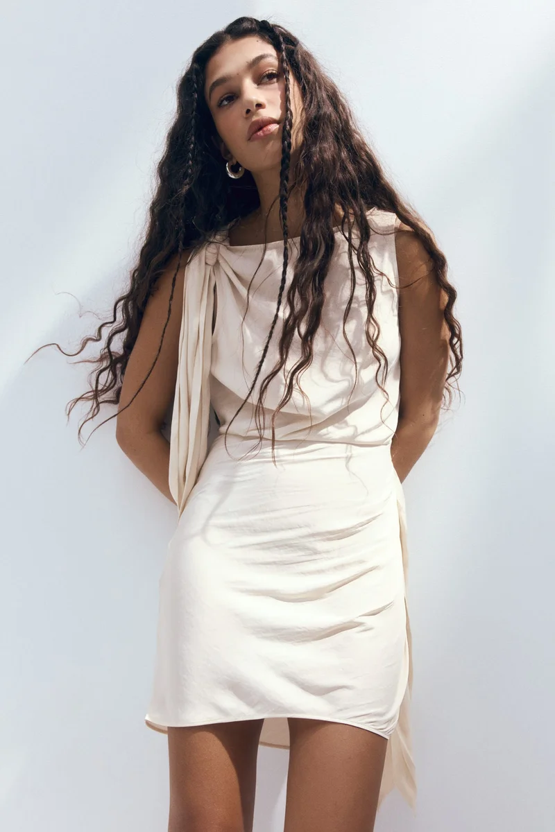 H&M Tie-detail boat-neck dress