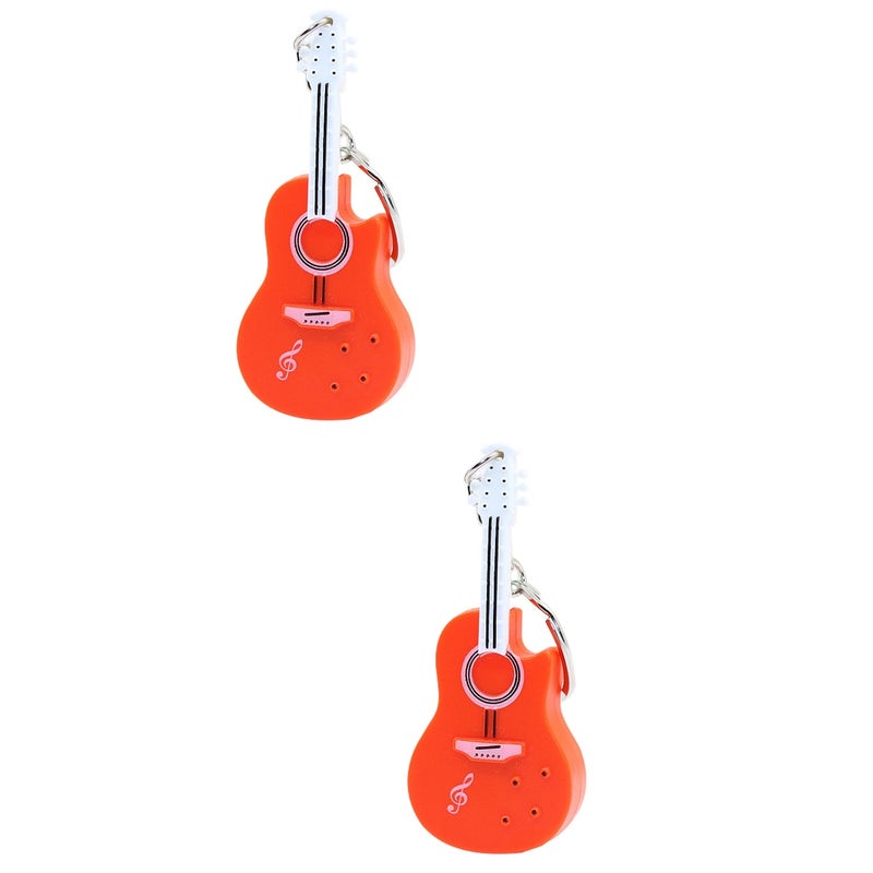 🎸 عقد ميدالية مع تأثير ضوء برتقالي ٢ قطع للهدايا والمفاتيح - Image 1