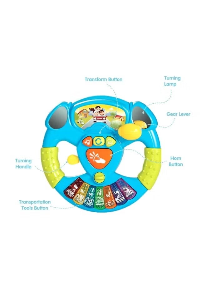 WinFun Musical Educational Steering Wheel For Kids - Colorful Interactive Design - Image 3