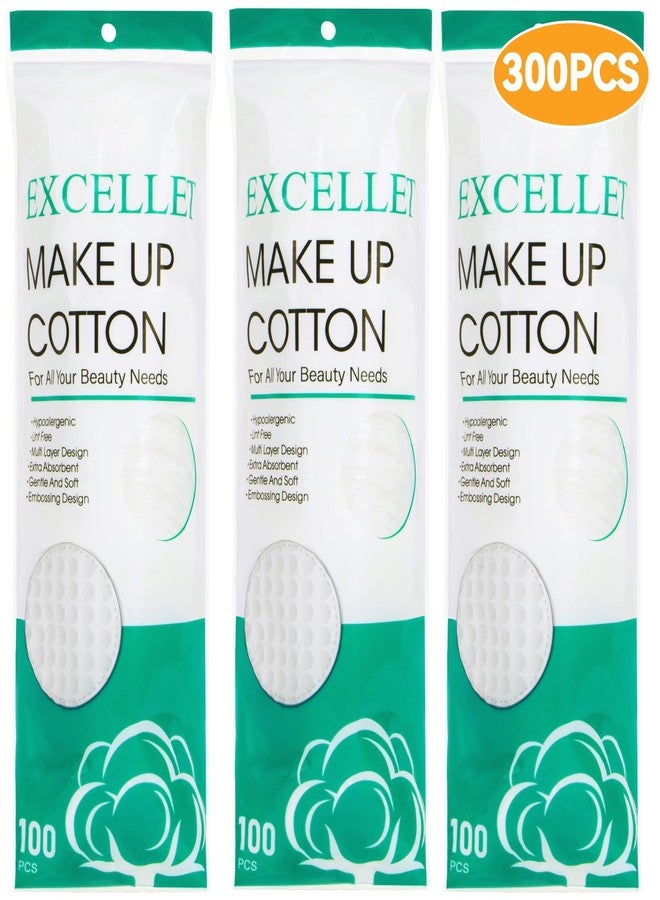 Rainflow 300PCS Cotton Rounds - Cotton Pads Face Pads Makeup Remover Round for Face, Eye, Makeup, Remover,Cleansing, Exfoliating - Image 1