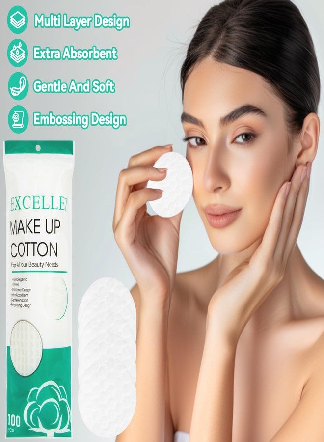 Rainflow 300PCS Cotton Rounds - Cotton Pads Face Pads Makeup Remover Round for Face, Eye, Makeup, Remover,Cleansing, Exfoliating - Image 3