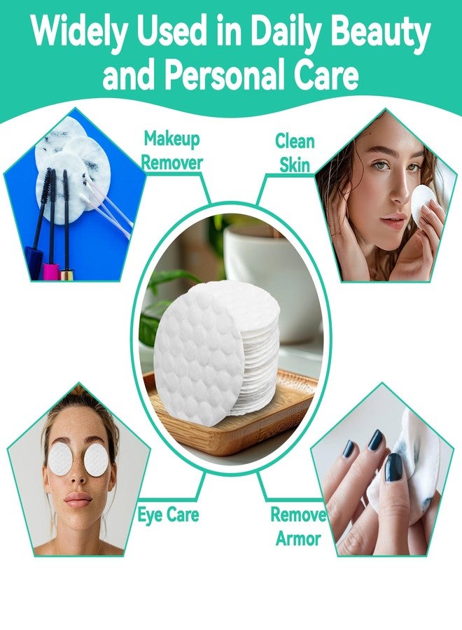 Rainflow 300PCS Cotton Rounds - Cotton Pads Face Pads Makeup Remover Round for Face, Eye, Makeup, Remover,Cleansing, Exfoliating - Image 5