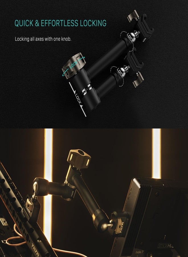 Tilta Pro Articulating Arm - 1/4"-20 to 1/4"-20 Magic Arm for Filmmakers & Cameras | 11lbs Payload Capacity | Quick-Locking | Durable - Image 2