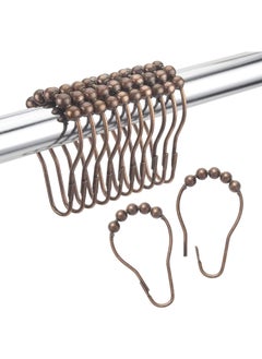 Y&D Shower Curtain Rings, Set of 12, Rust-Resistant Metal Shower Hooks Ring Shower Rings for Curtain Rolling Shower Curtain Hooks for Bathroom Shower Rod Shower Curtain Hangers  - Image 1