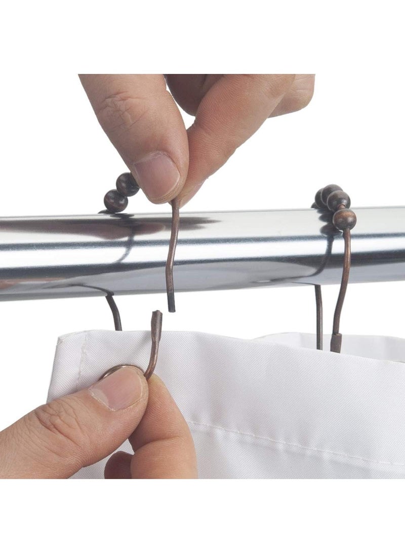 Y&D Shower Curtain Rings, Set of 12, Rust-Resistant Metal Shower Hooks Ring Shower Rings for Curtain Rolling Shower Curtain Hooks for Bathroom Shower Rod Shower Curtain Hangers - Image 3