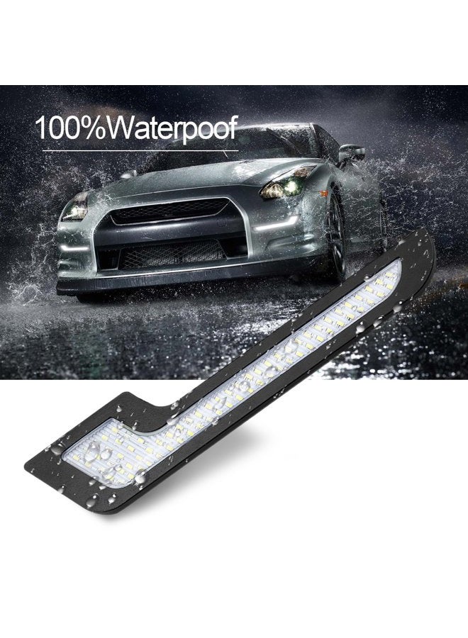 LEADTOPS Daytime Running Lights LED White Light L-Shape Strips 72 SMD Glass Lens with Back Sticker 12V DRL 6W DIY LED Lamp 100% Waterproof (2 Pack) - Image 3
