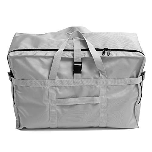 WFLB Extra Large Travel Duffel Bag with Trolley Sleeve Oversized Weekender Overnight Carry On Checked Luggage Bag Hospital Bag Anti Theft Travel Tote 28'',120L (silver) - Image 3