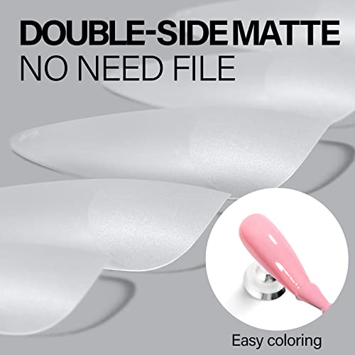 AILLSA Long Stiletto Nail Tips Upgraded Matte Gel Full Cover Nails Tips No Filed 240Pcs Preshaped Gelly Tips Acrylic Clear False Press On Soft Nail Tip for Soak Off Nail Extension 10 Sizes - Image 3