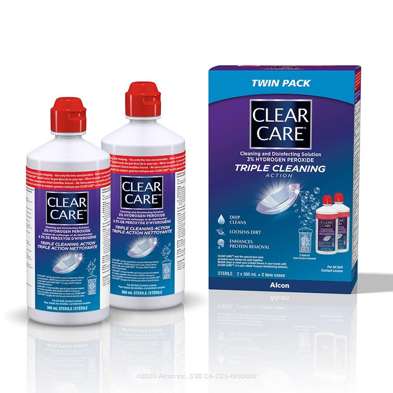 Clear Care Clear Care Contact Lens Solution 360 ml Pack of 2  - Image 1