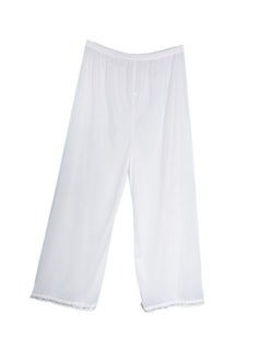 City Rose 3 - Pieces Full Length Soft inner Pants Trousers Silk 100% with Elasticised Waistband  Women White  - Image 2