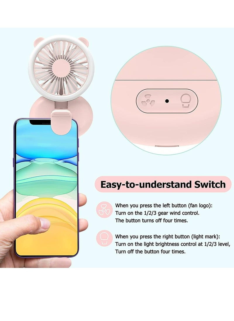 Generic - Handheld Mini Fan with Selfie Ring Light, Portable USB Rechargeable Small Pocket Fan,Rechargeable Led Ring Light With Clip-On Fan - Portable Selfie Ring Light For Smartphones & Tablets - Image 1