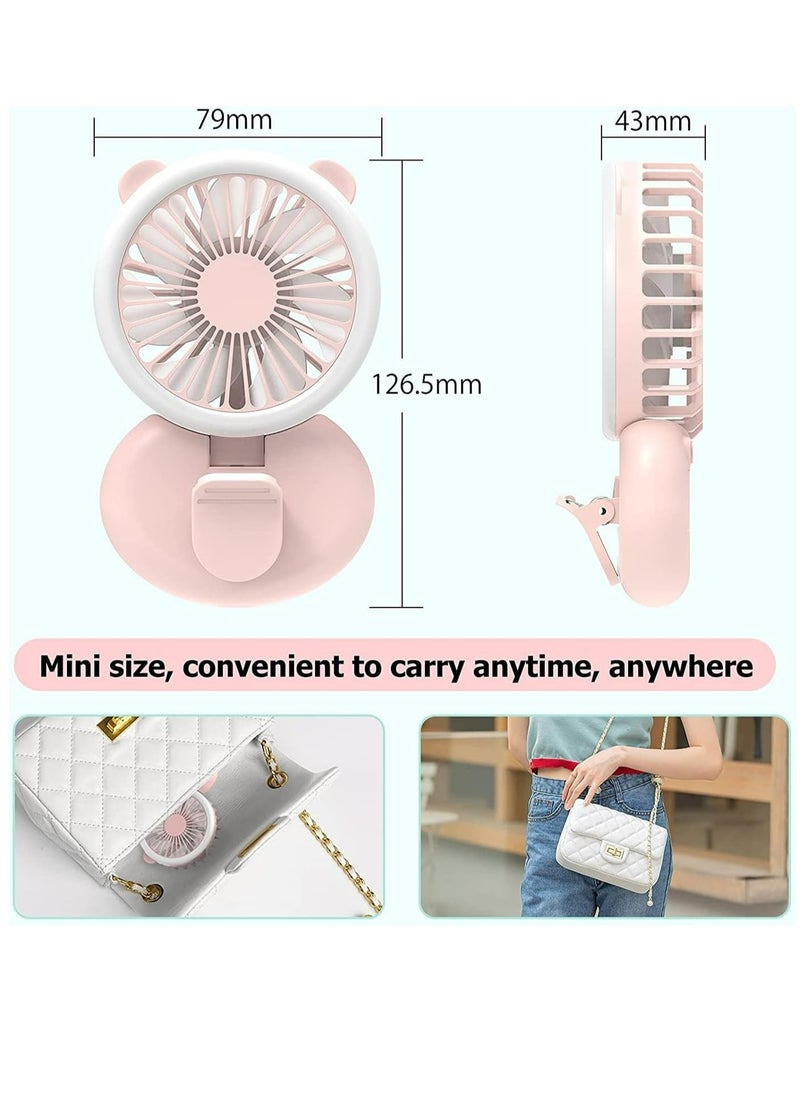 Generic - Handheld Mini Fan with Selfie Ring Light, Portable USB Rechargeable Small Pocket Fan,Rechargeable Led Ring Light With Clip-On Fan - Portable Selfie Ring Light For Smartphones & Tablets - Image 1