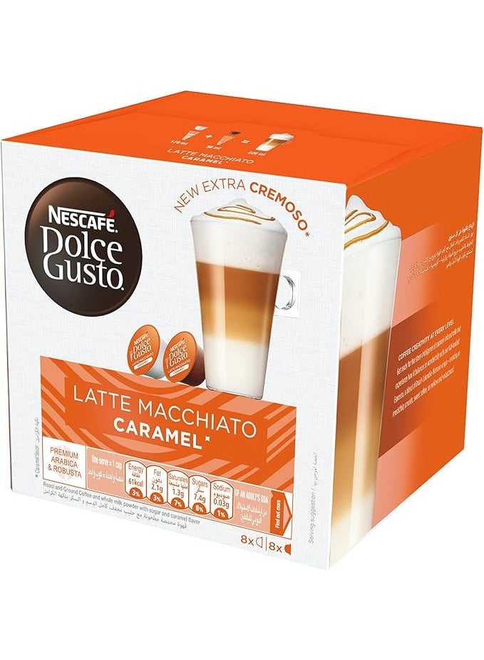 دولسي قوستو كبسولات القهوة دولتشي جوستو كارميل لاتيه ماكياتو من نسكافيه - 16 كبسولة، 8 اكواب - Image 4