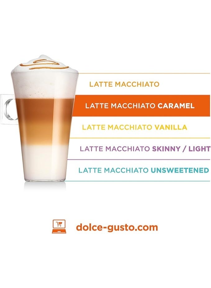 دولسي قوستو كبسولات القهوة دولتشي جوستو كارميل لاتيه ماكياتو من نسكافيه - 16 كبسولة، 8 اكواب - Image 2