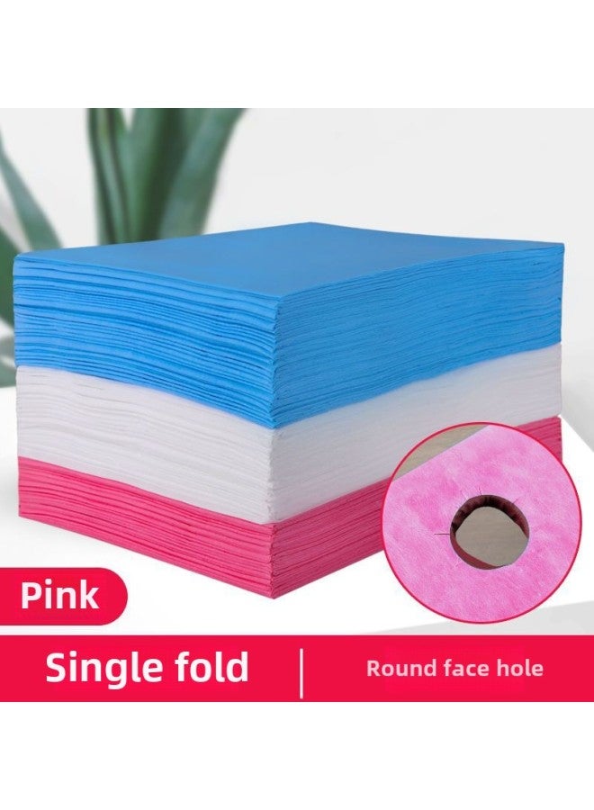 Beauty Salon Disposable Bed Sheet Waterproof Oil-proof Non-woven Mattress Ventilable Bed With Holes Special Bed Sheet Thickened-Color: Pink-Specifications:80*180  Thickened And Breathable Style  - Image 1