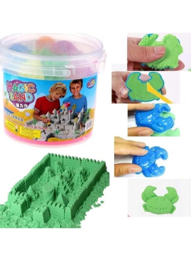 عجينة رائعة وطين سحري مع قالب، مجموعة حسية قابلة لإعادة الاستخدام، ألعاب رملية رائعة خالية من الغلوتين، ألعاب داخلية للأطفال من سن 10 إلى 15 عامًا (أخضر) - Image 3