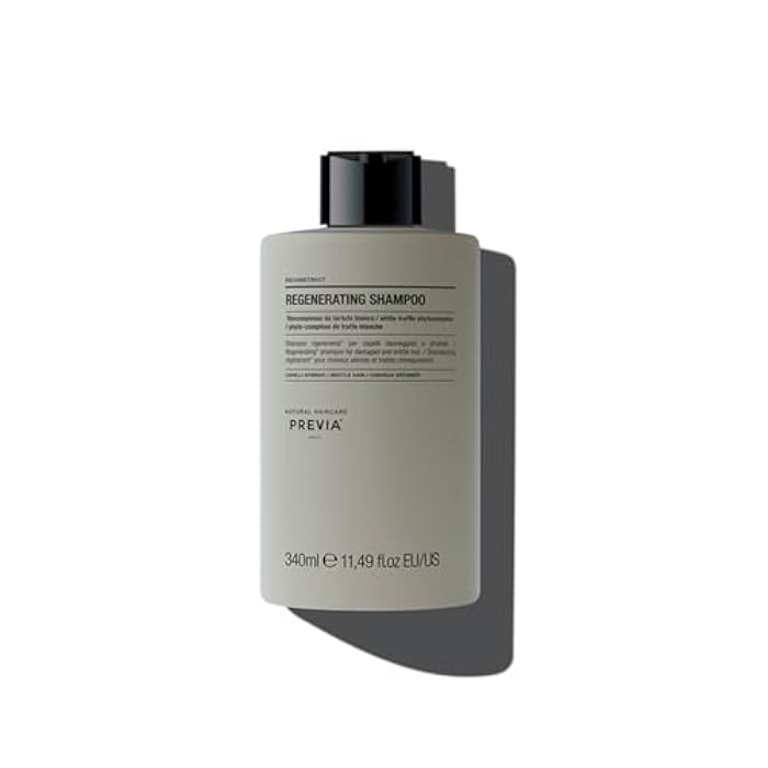 PREVIA Reconstruct Regenerating Shampoo | White Truffle & Organic Plant Extracts | Moisturizing Cleanser for Damaged, Brittle Hair | Vegan, Sulfate-Free, Eco Bio Formula | 11.5 oz - Image 1