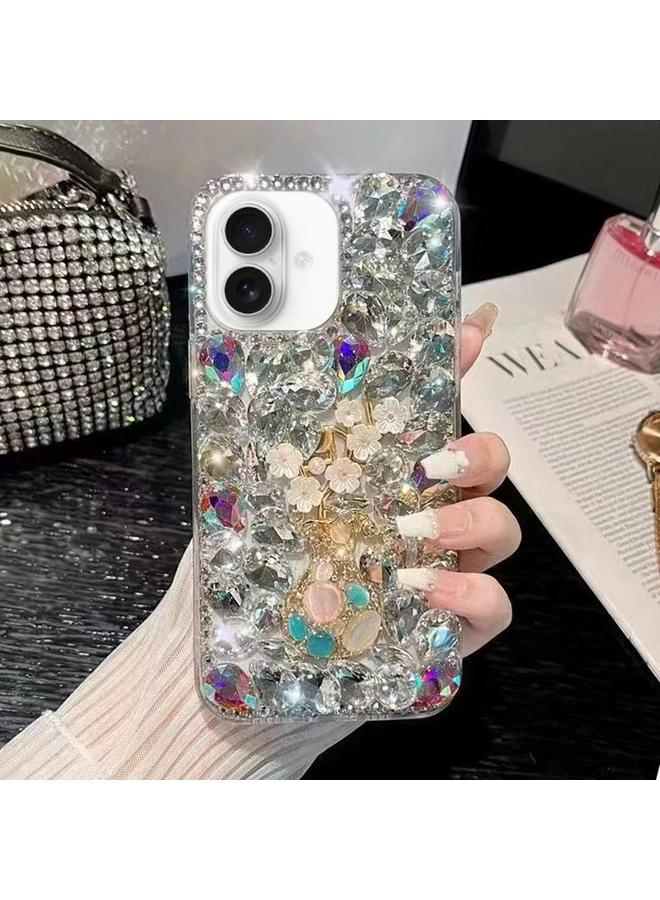 S-TOP Case For iPhone 16 Plum Blossom Handmade Diamond Inlay PC Phone Case - Image 1