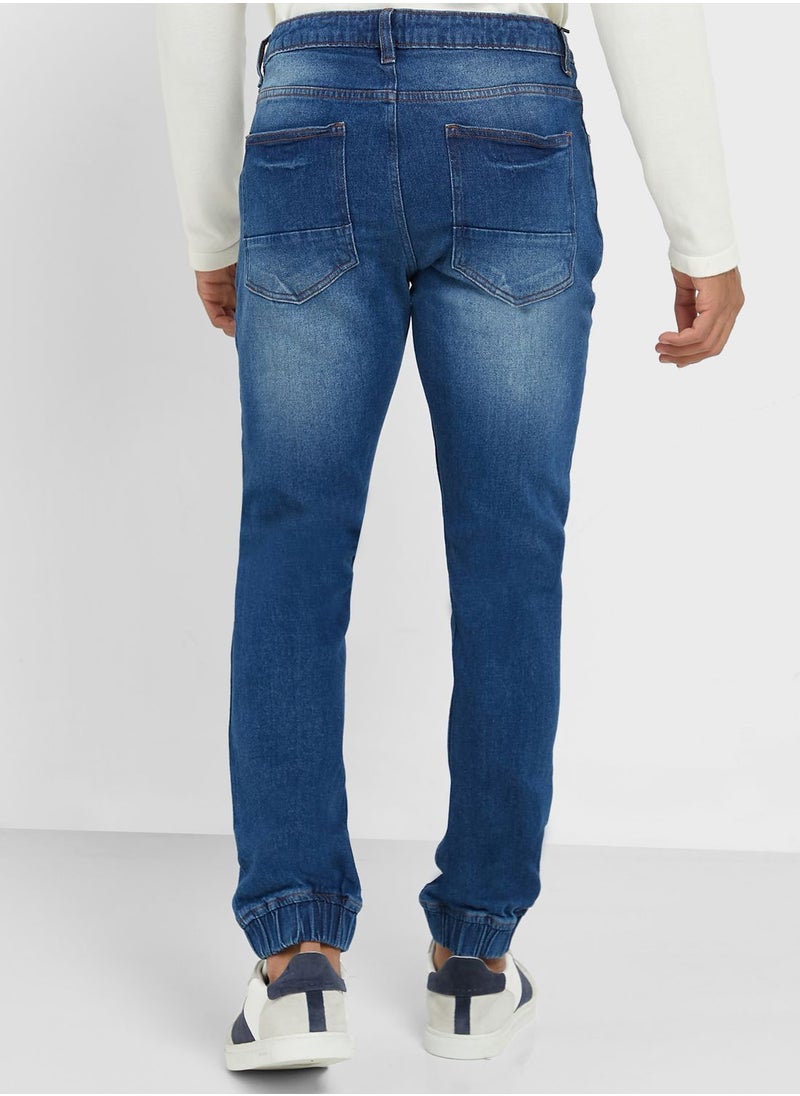 Seventy Five - Slim Fit Heavy Wash Jogger Jean - Image 1