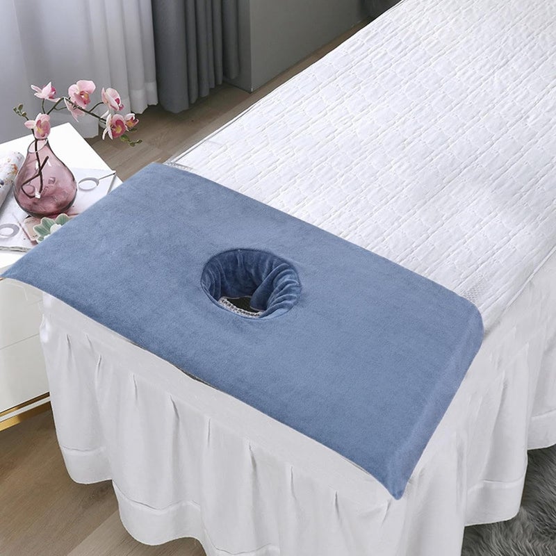 predolo Salon Massage Table Towel Bed Head Curtain Pad Washable Professional Supplies Steam Massage Cloth Absorbent for Salon SPA, Blue - Image 2