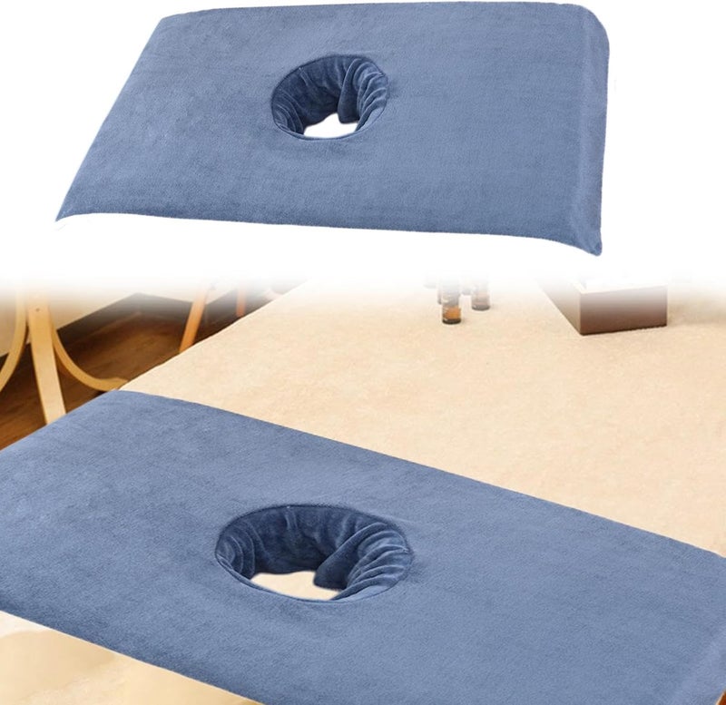 predolo Salon Massage Table Towel Bed Head Curtain Pad Washable Professional Supplies Steam Massage Cloth Absorbent for Salon SPA, Blue - Image 4