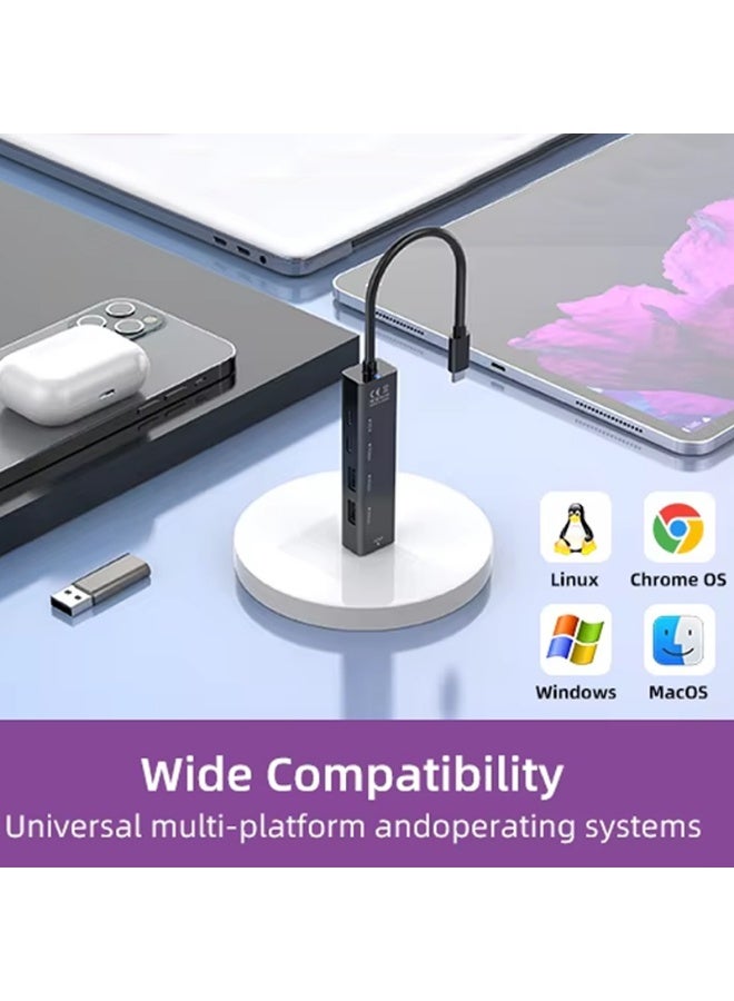 Rocketek 5-in-1 Multi Port USB C Hub Docking Station, Type-C Hub with HDMI 4K 60Hz, USB A USB C 5Gbps Data, PD 100W Fast Charging, Aluminum Portable Dock - Image 2