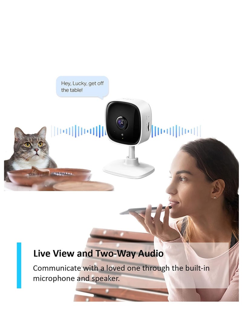 Tapo TP-Link Mini Smart Security Camera, Indoor CCTV, Works with Alexa&Google Home, No Hub Required, 3MP(2304 × 1296) High Definition, 2-Way Audio, Night Vision, SD Storage, Device Sharing( C110) - Image 4