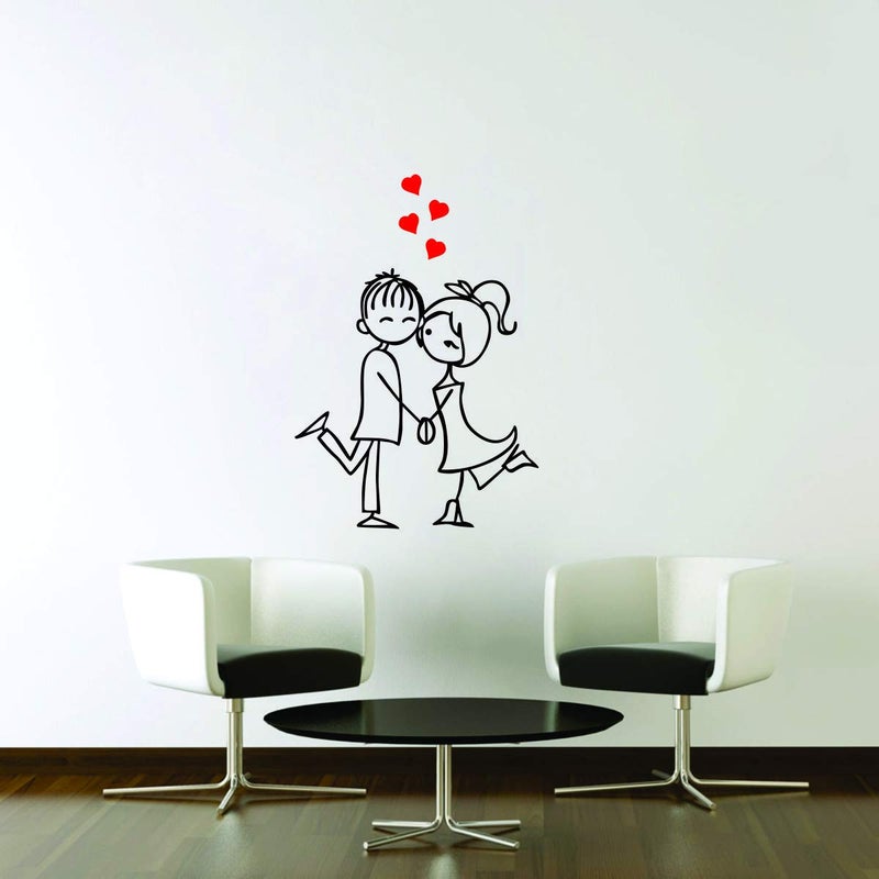 Decor Villa Love Couple Wall Sticker Decal PVC VinylSize 96 cm x 58 cm