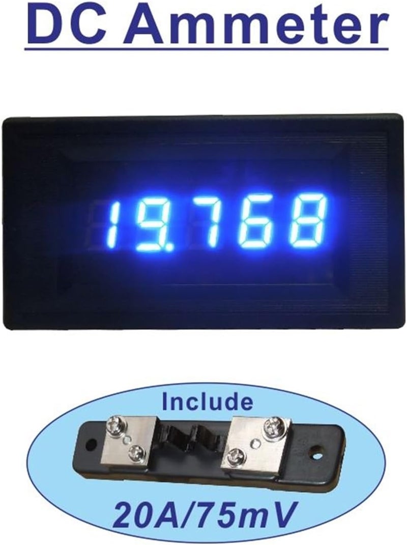 LED Digital Ampere Meter DC 20A Current Meter Include Shunt 20A/75mV DC Amp Panel Meter Current Gauge Amp Instruments DC Ammeter(Power Supply DC5V) - Image 2