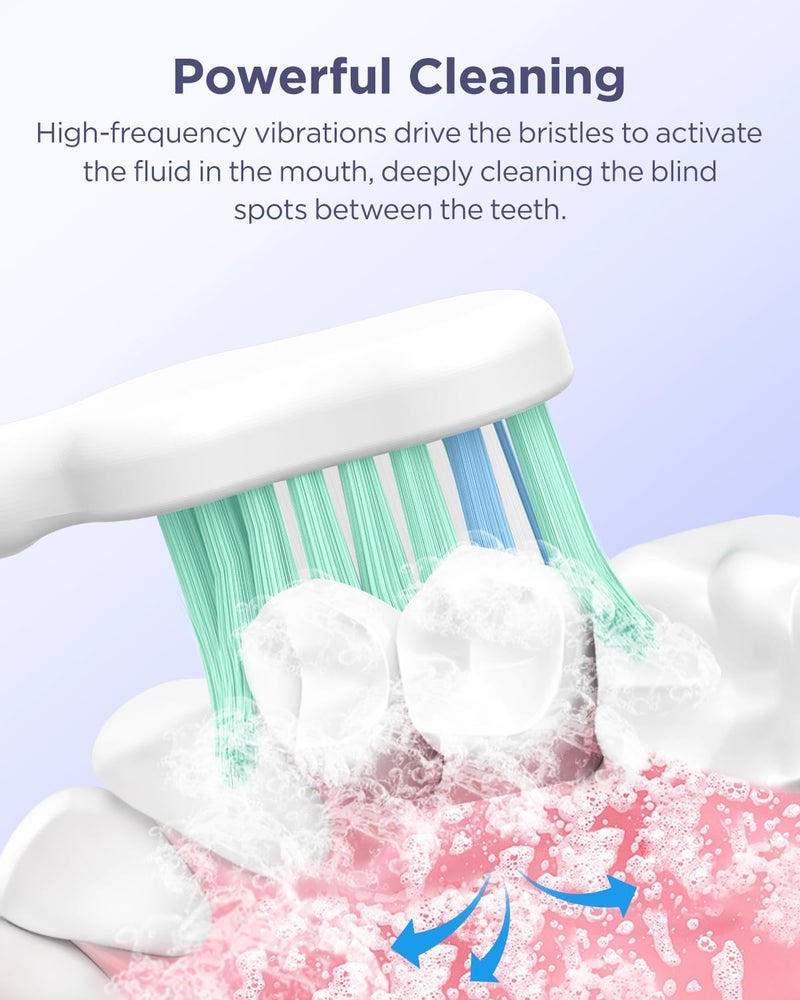 YTEATH PRO Electric Toothbrush, Sonic Electric Toothbrush for Adults with 8 Brush Heads, Rechargeable Sonic Toothbrush with 5 Modes and 3 Intensities, 60 Days of Use - Image 4